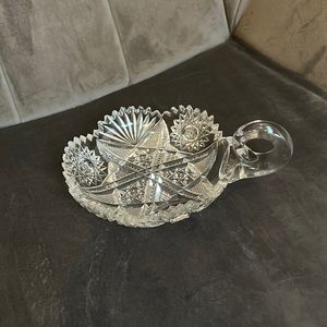 American Brilliant Cut Crystal Glass relish/candy dish